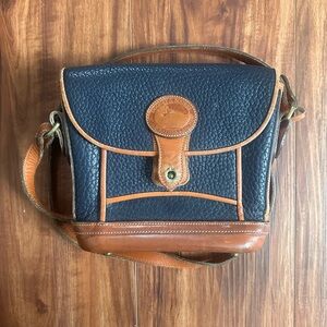 Dooney & Bourke Navy and Tan Messenger Bag